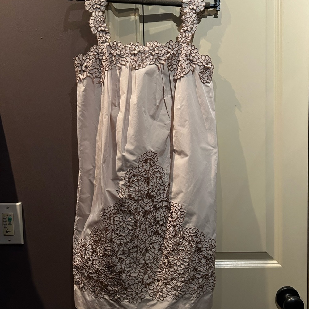 Rare appliqué dress perfect for cocktail, wedding or garden parties.